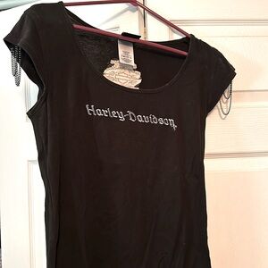 Harley Davidson black women’s tshirt chains Large  Myrtle Beach, South Carolina